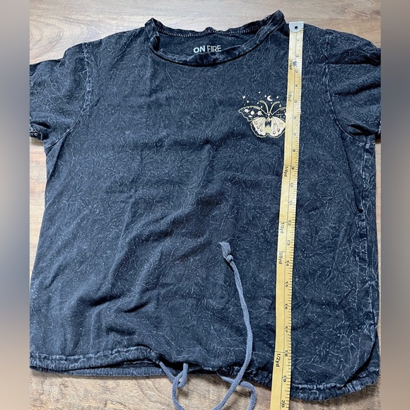 On Fire Black T-Shirt with Butterfly Design - Medium - Picture 6 of 6